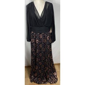 KIYONNA Leona Black Lace Maxi Dress Size 2X Formal Evening Cocktail NWT